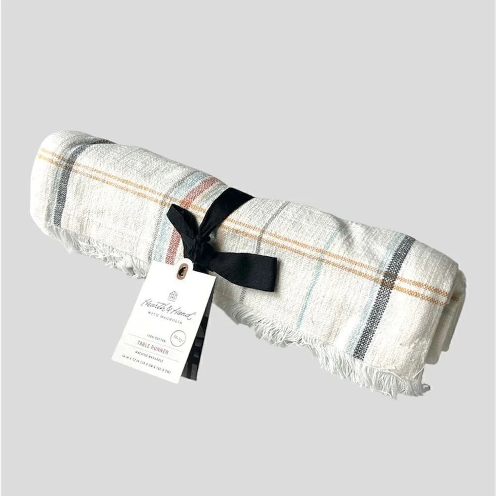Hearth and Hand with Magnolia Plaid Table Runner 14”x72”